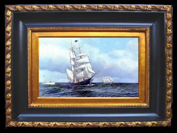 framed  unknow artist Seascape, boats, ships and warships. 152, Ta059